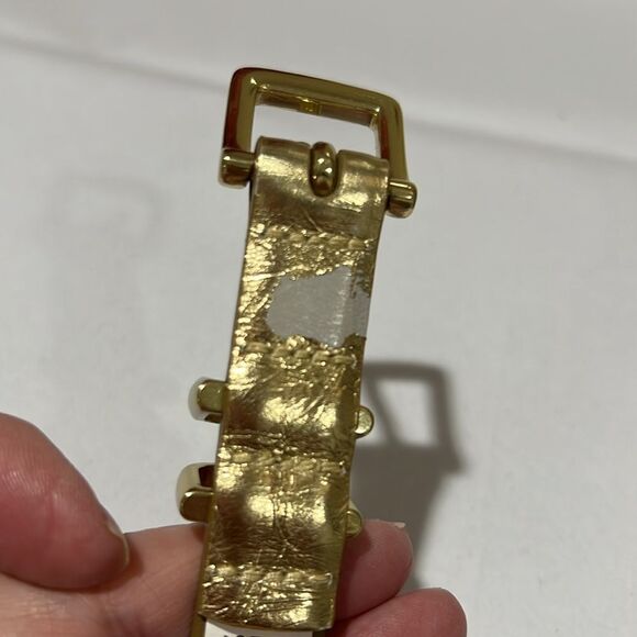 J. Crew ce502 Crackled metallic leather belt with gold hardware size xs - Picture 7 of 10